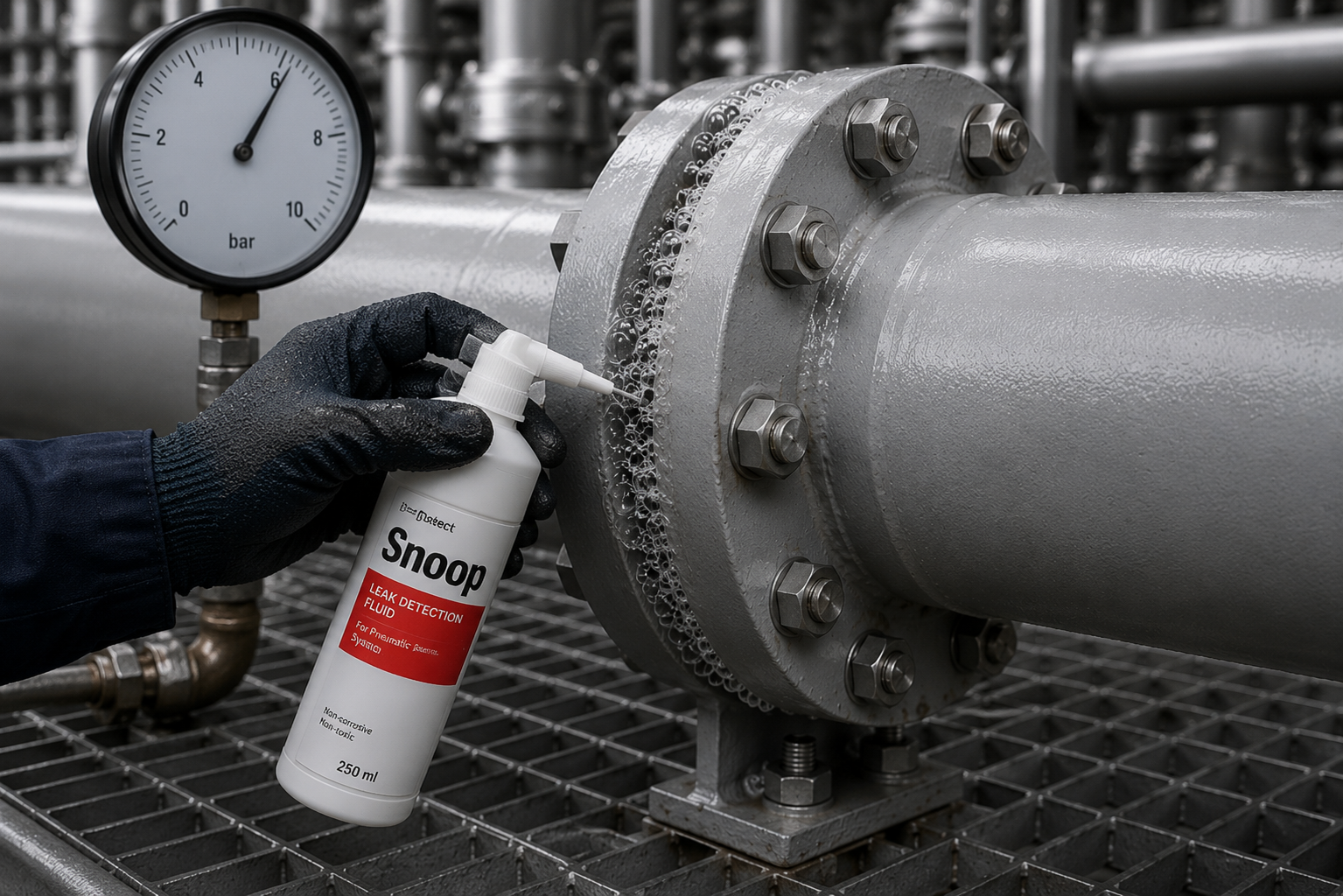 Nitrogen- soapy bubble Leak testing